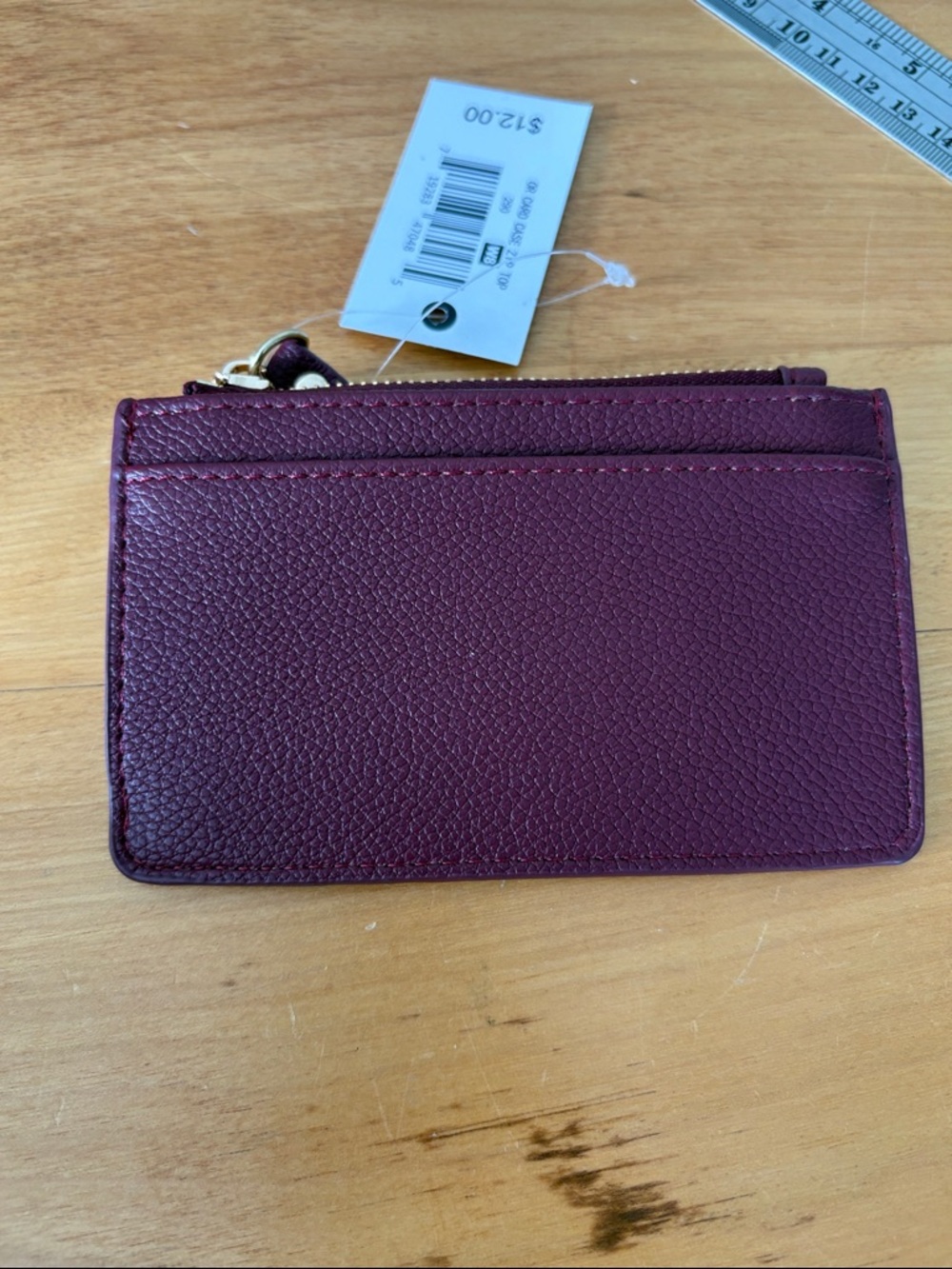 Ophelia Roe Burgundy faux leather Card Wallet coin purse ID wallet Compact - Picture 7 of 7